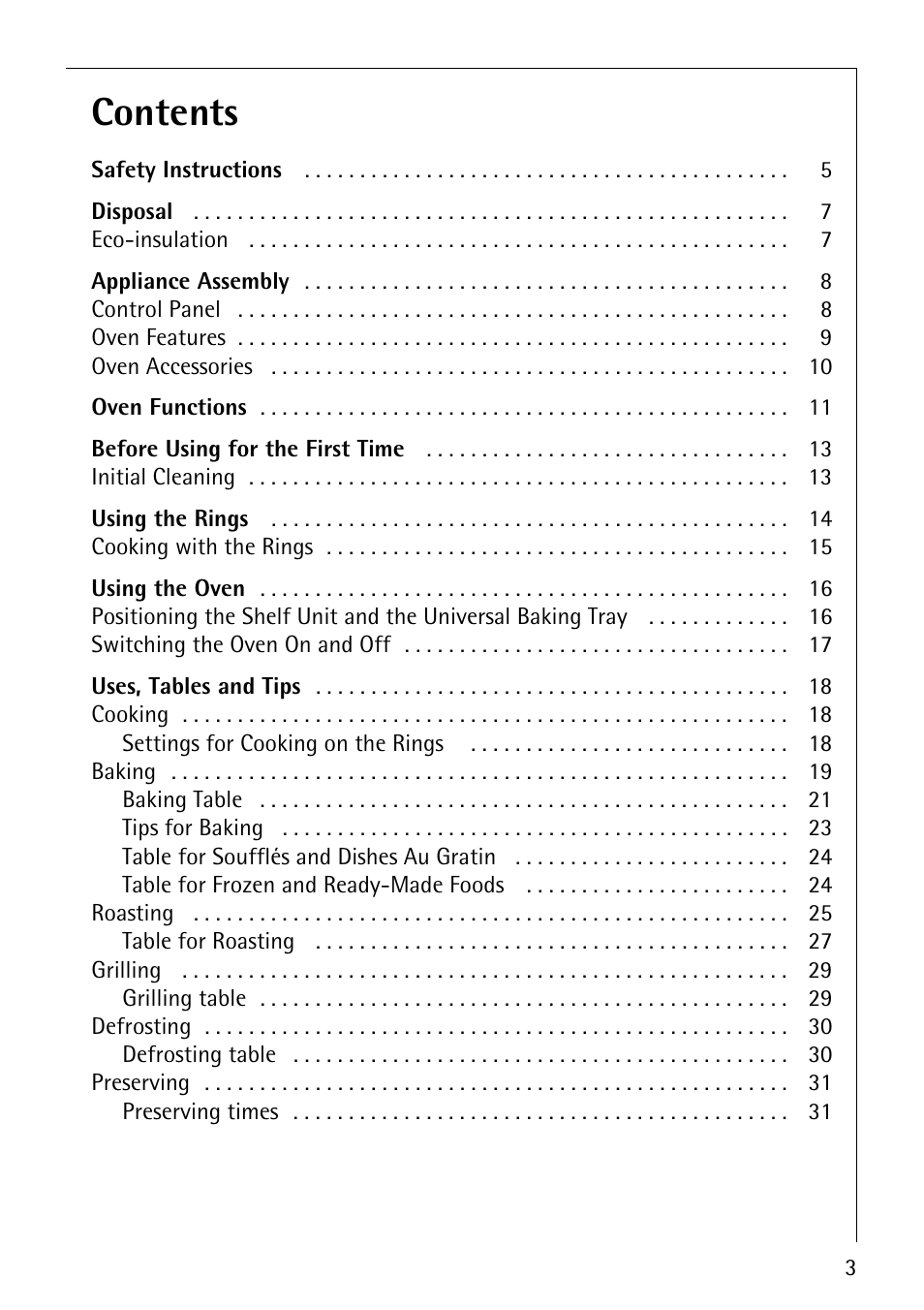 AEG COMPETENCE E3000-1 User Manual | Page 3 / 44