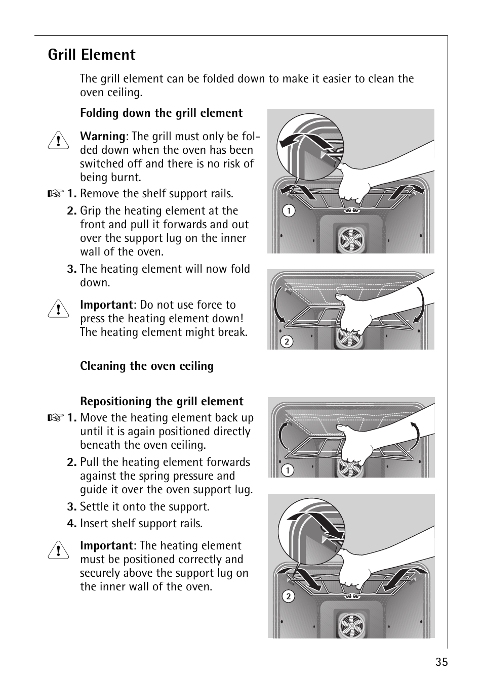 Grill element | AEG COMPETENCE E3000-1 User Manual | Page 35 / 44