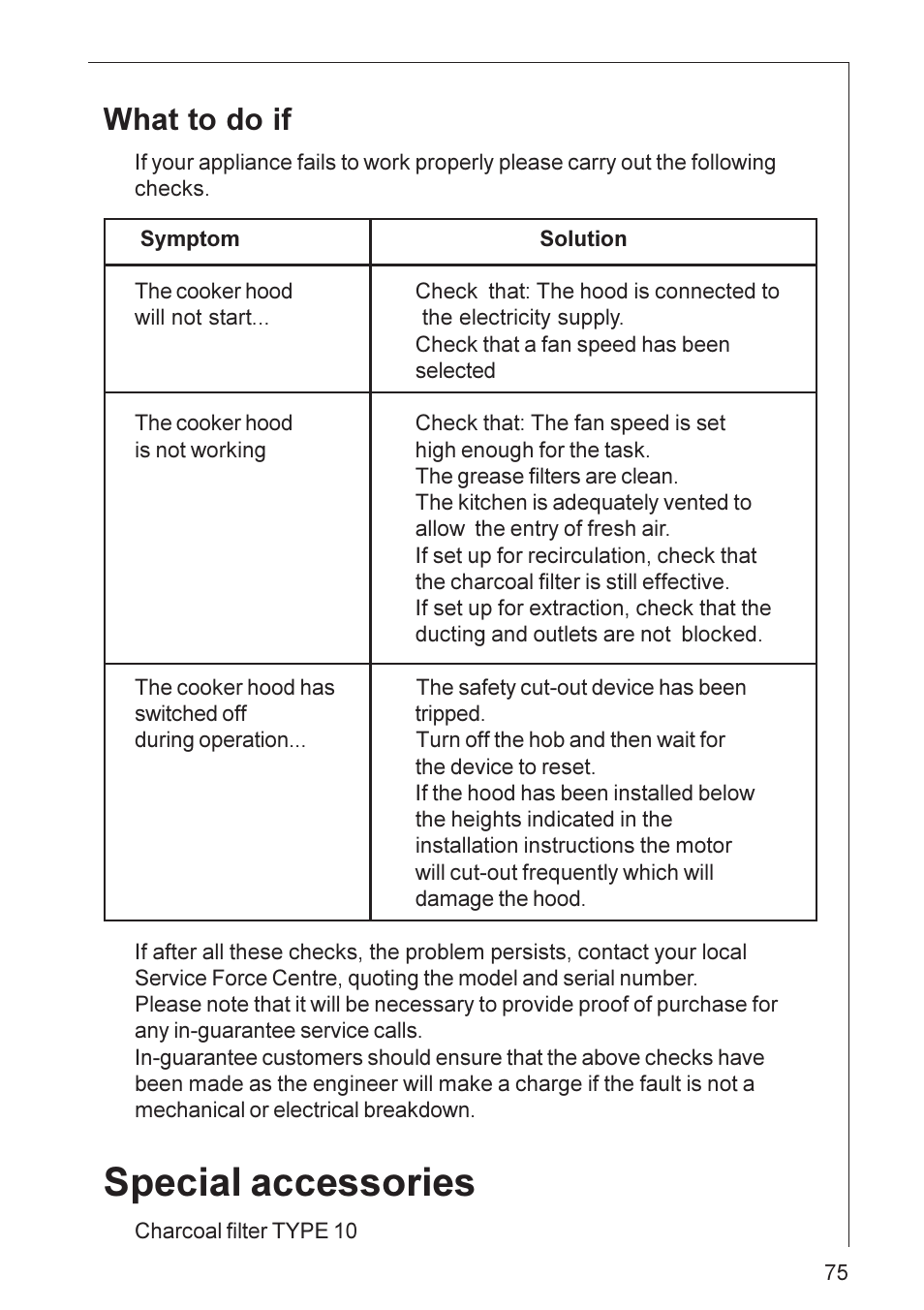 Special accessories, What to do if | AEG DU 4561 User Manual | Page 16 / 25