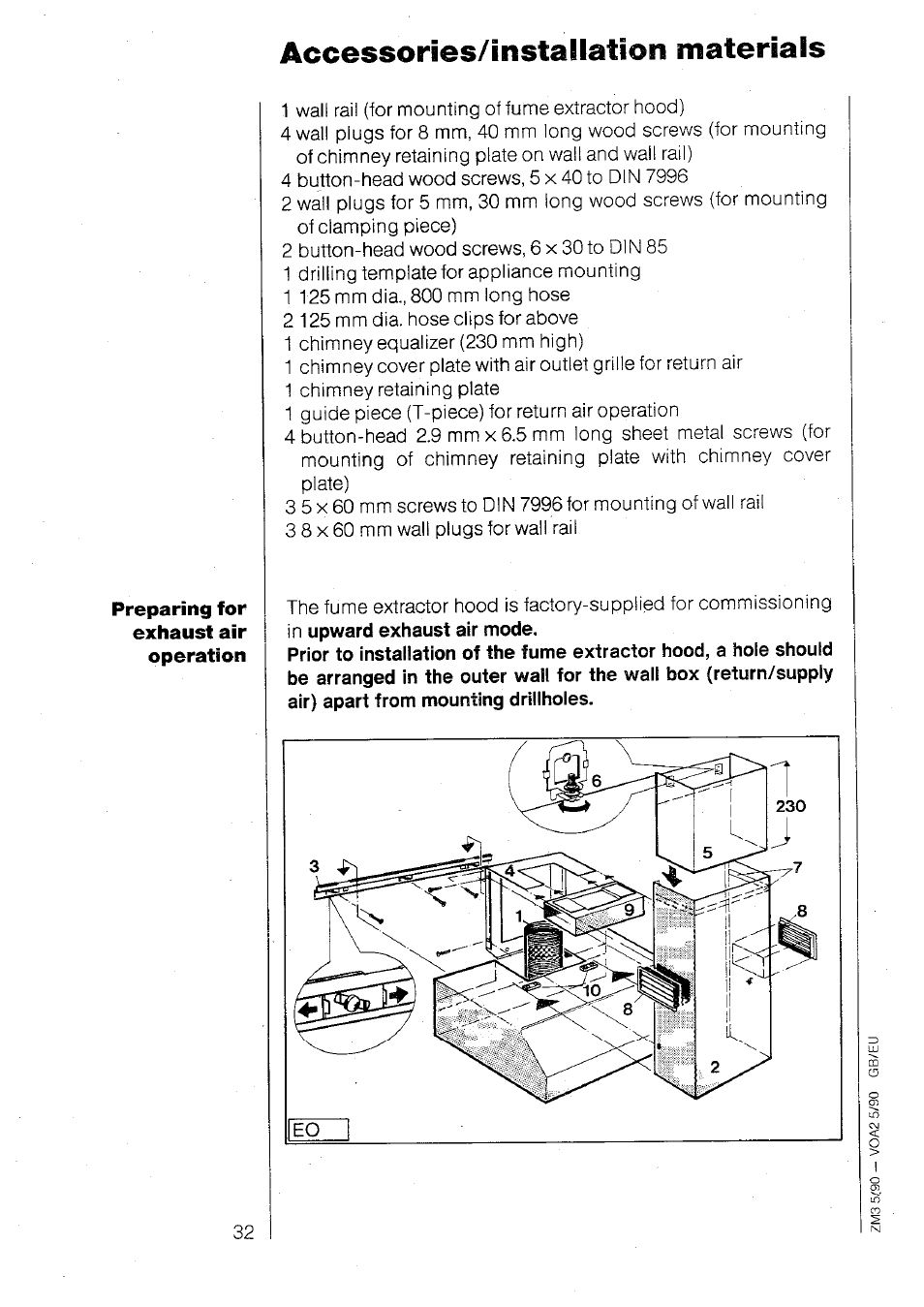 Accessories/installation materials, Fume | AEG 860 D User Manual | Page 7 / 24