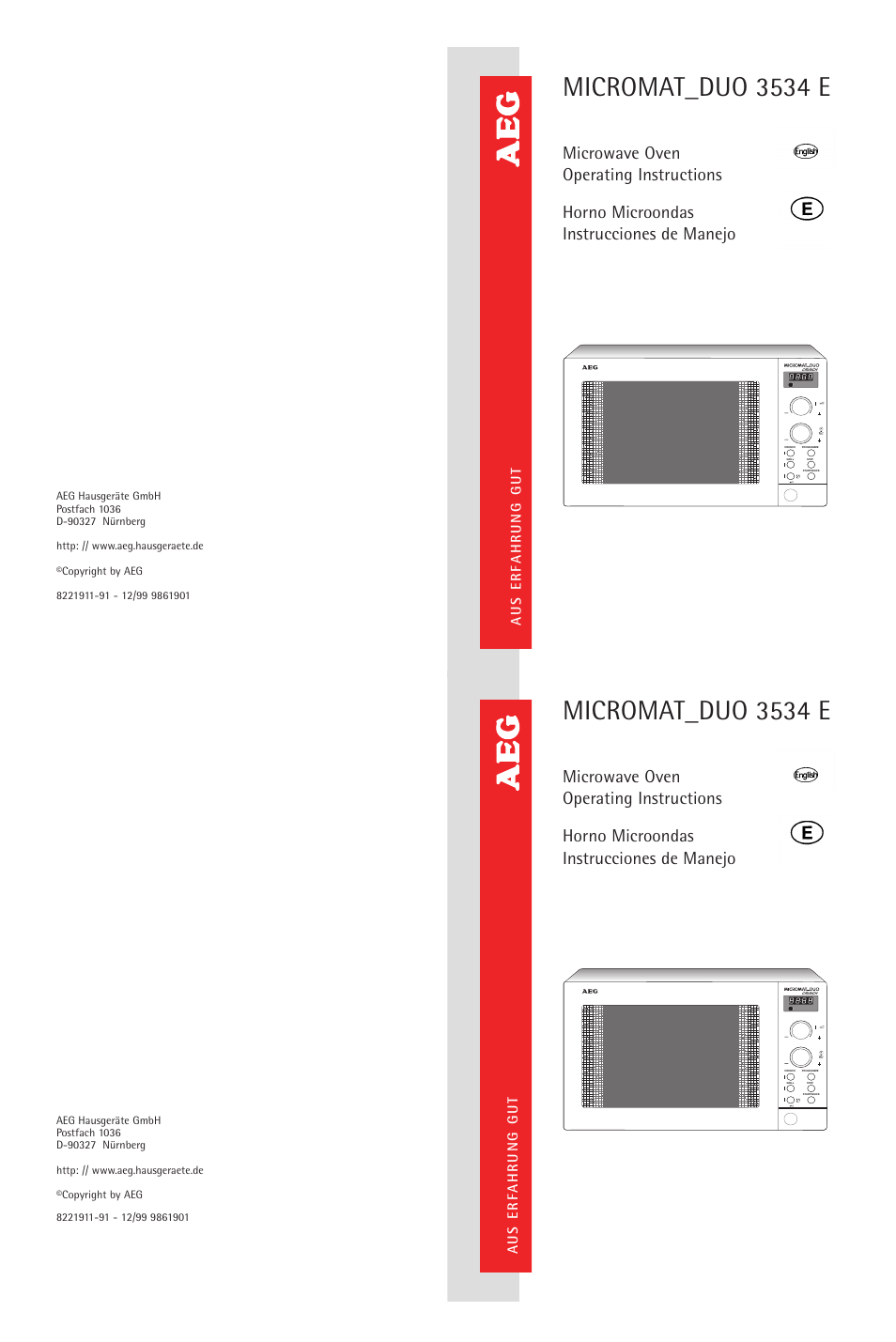 AEG MICROMAT_DUO 3534 E User Manual | 34 pages