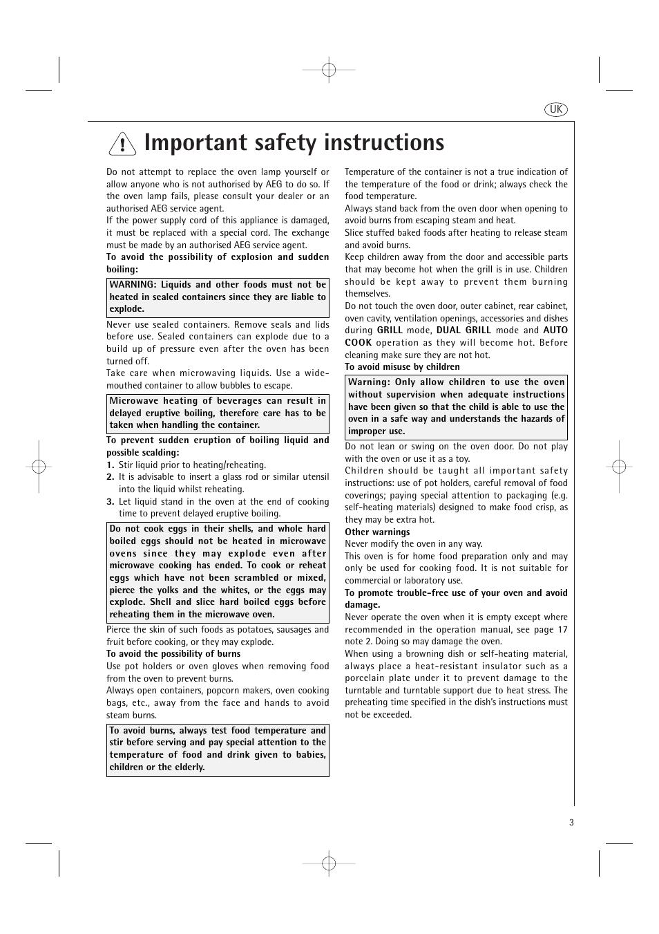 Important safety instructions | AEG MCD2661E User Manual | Page 5 / 53