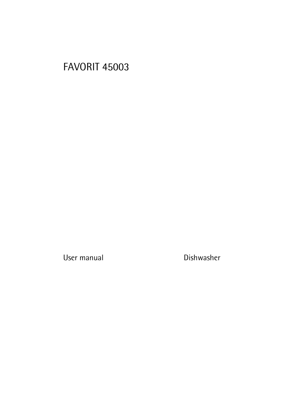 AEG FAVORIT 45003 User Manual | 28 pages