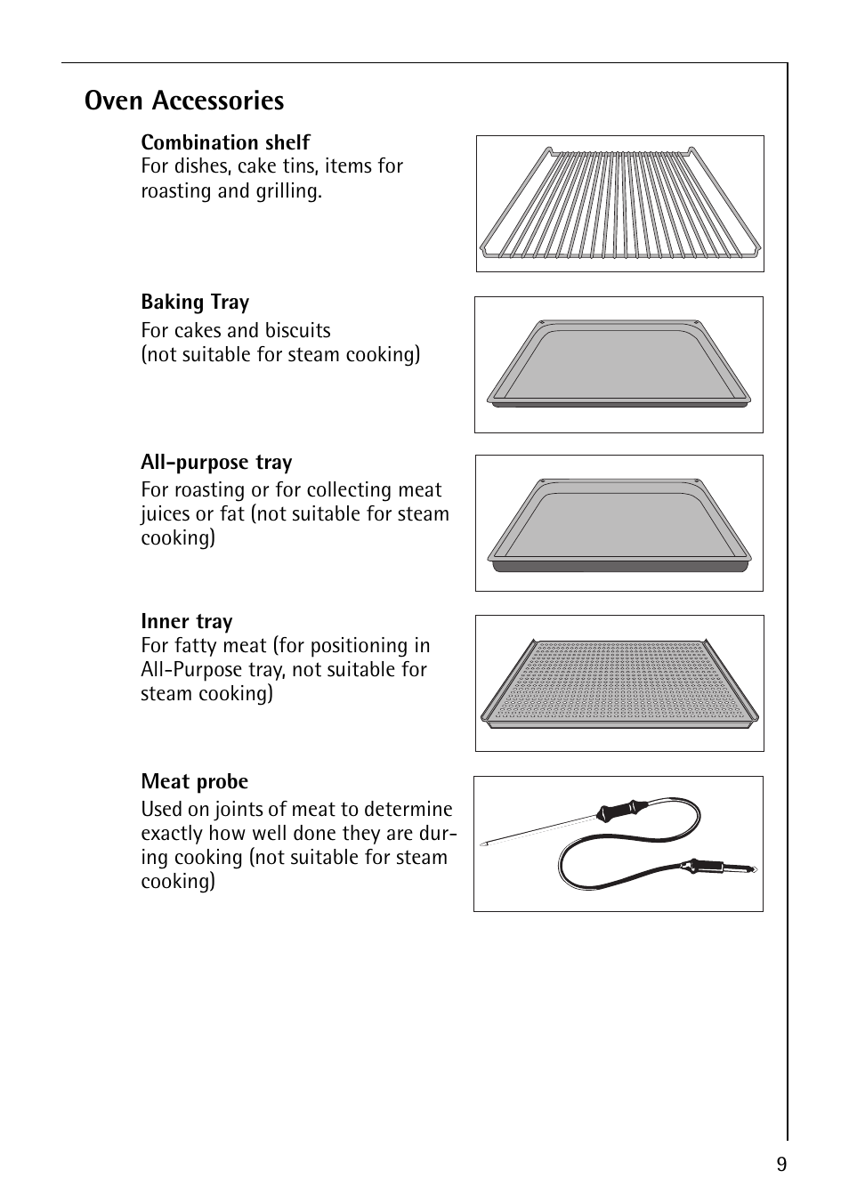 Oven accessories | AEG COMPETENCE B8920-1 User Manual | Page 9 / 84
