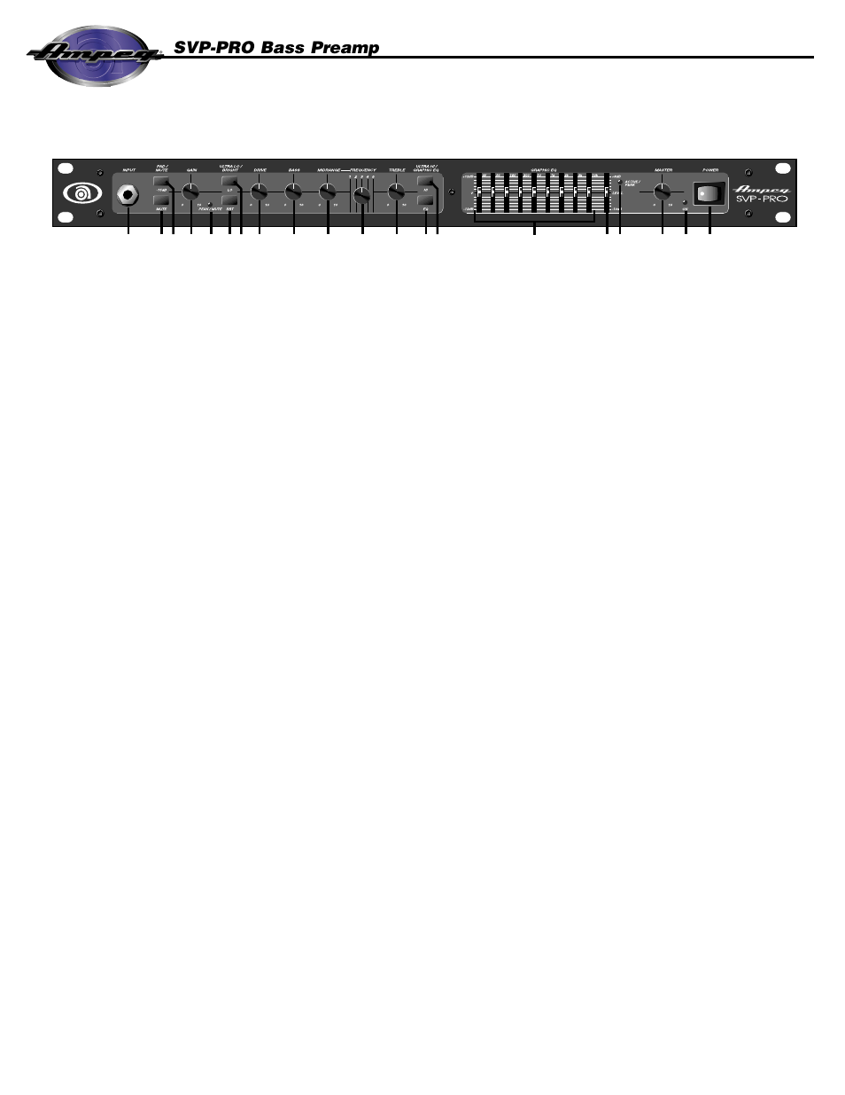 The front panel, 4svp-pro bass preamp | Ampeg SVP-PRO User Manual | Page 4 / 8