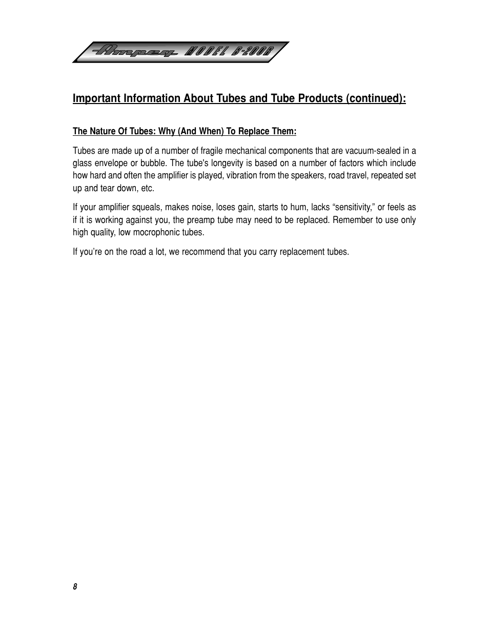 Ampeg ROCKET BASS B-200R User Manual | Page 8 / 12