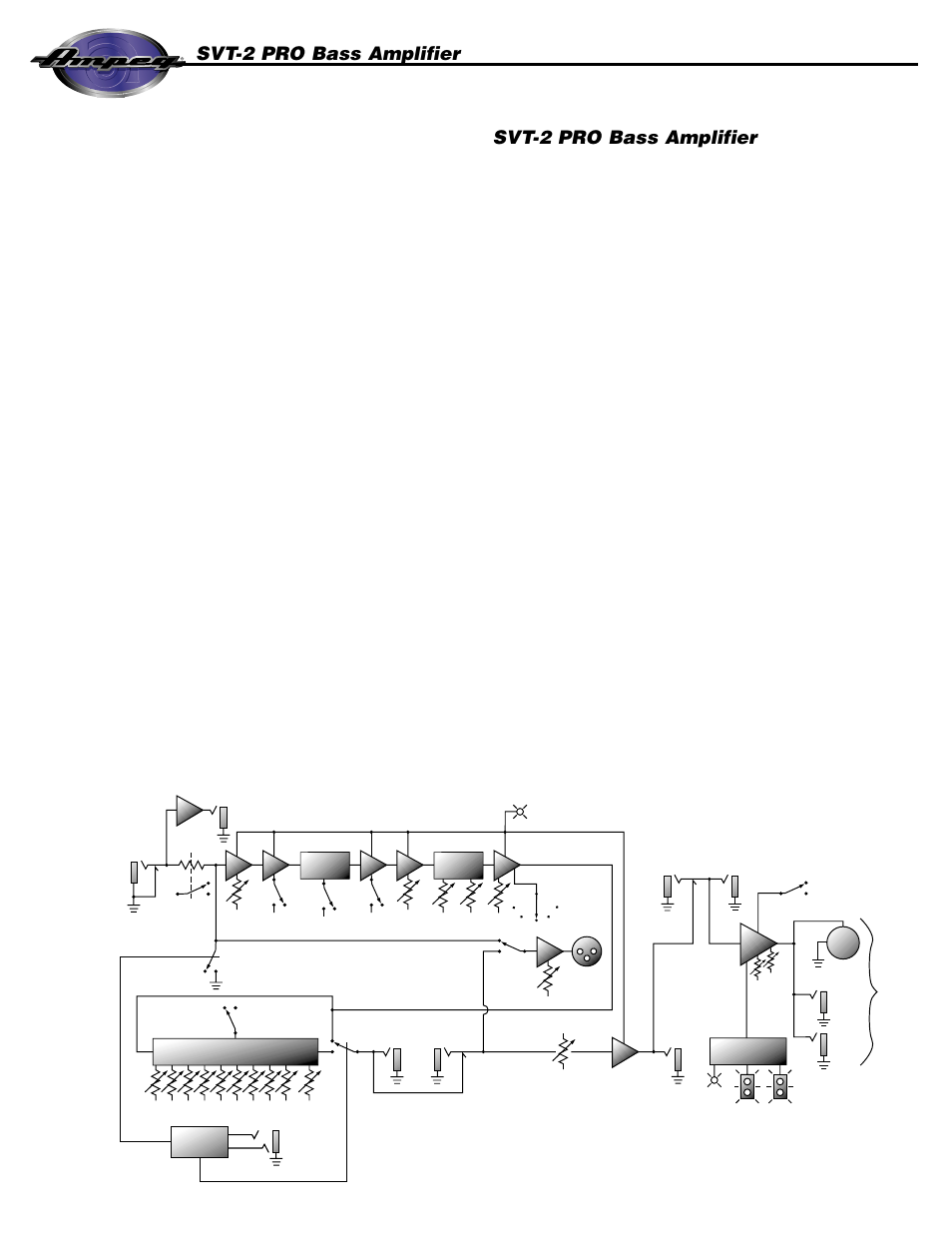 An introduction to your new ampeg, Features, System block diagram | Svt-2 pro bass amplifier | Ampeg SVT-2 User Manual | Page 3 / 8