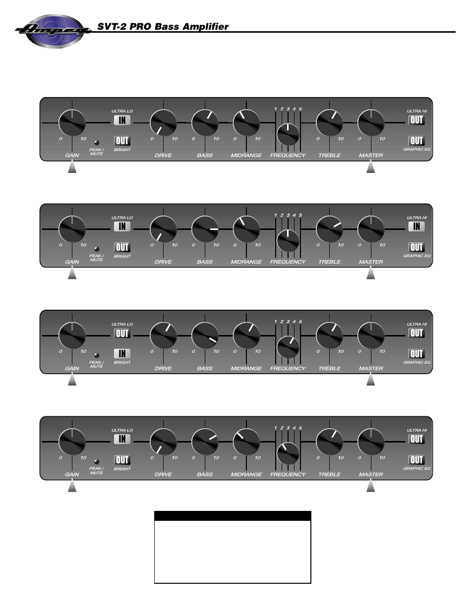 Some suggested settings, Svt-2 pro bass amplifier, Rock: jazz: country: funk “popping | Ampeg SVT-2 User Manual | Page 6 / 8