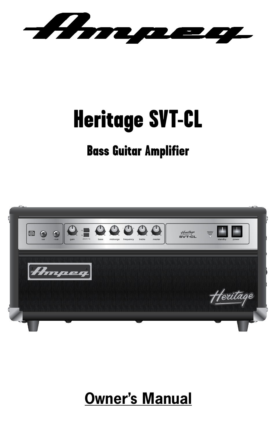 Ampeg HERITAGE SVT-CL User Manual | 12 pages