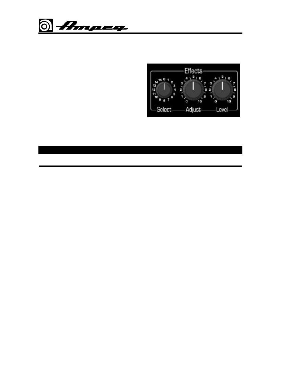Ba-210sp, The digital effects, Effcts menu | Ampeg BA-210SP User Manual | Page 6 / 8