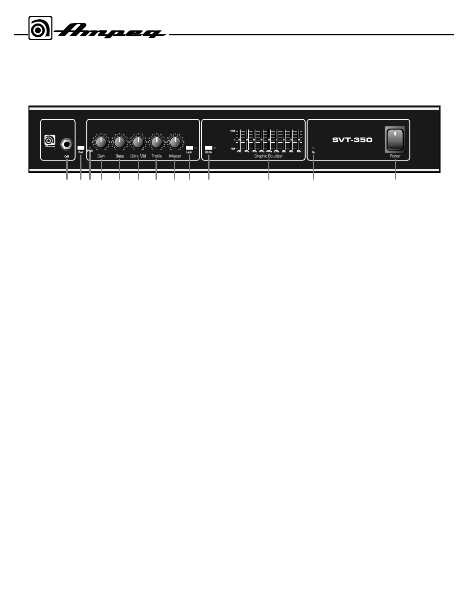 The front panel controls and their use, Svt-350h | Ampeg SVT-350H User Manual | Page 4 / 8