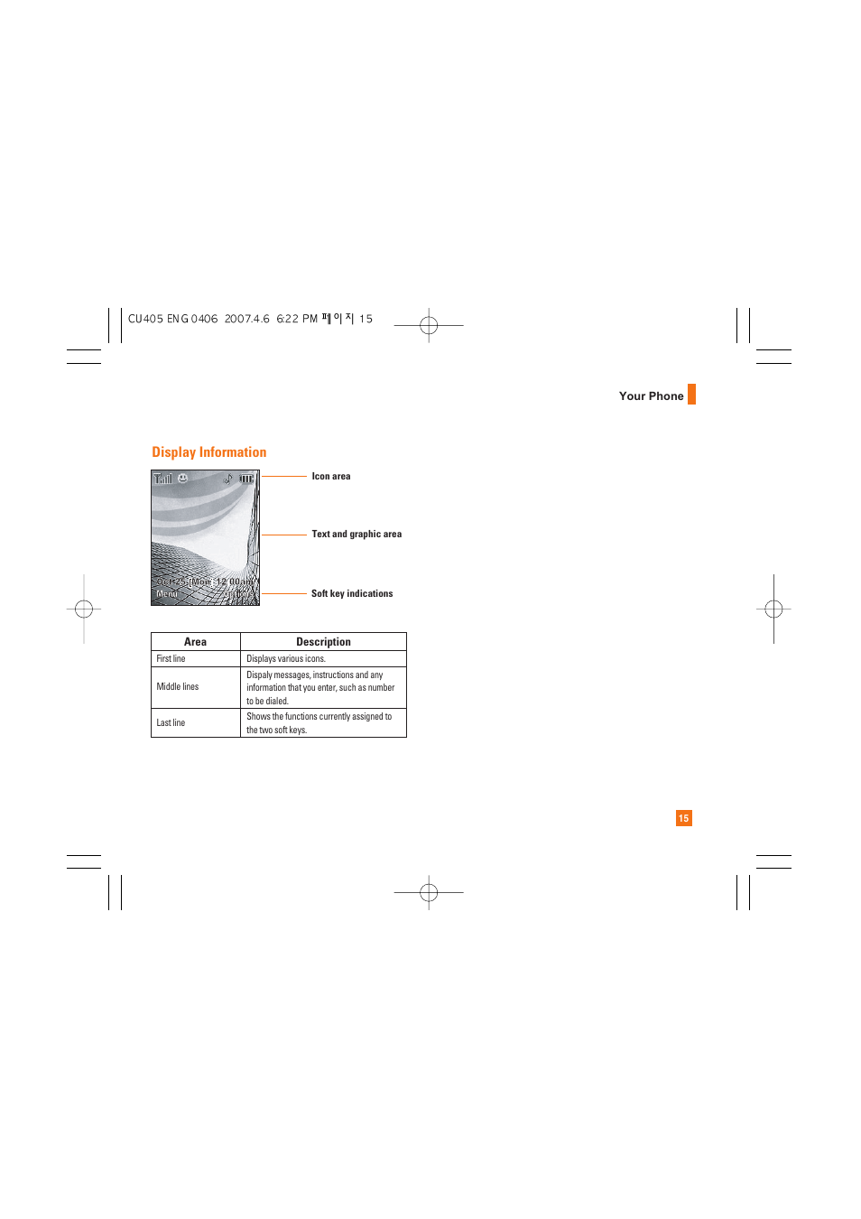 Display information | AT&T CU405 User Manual | Page 19 / 230