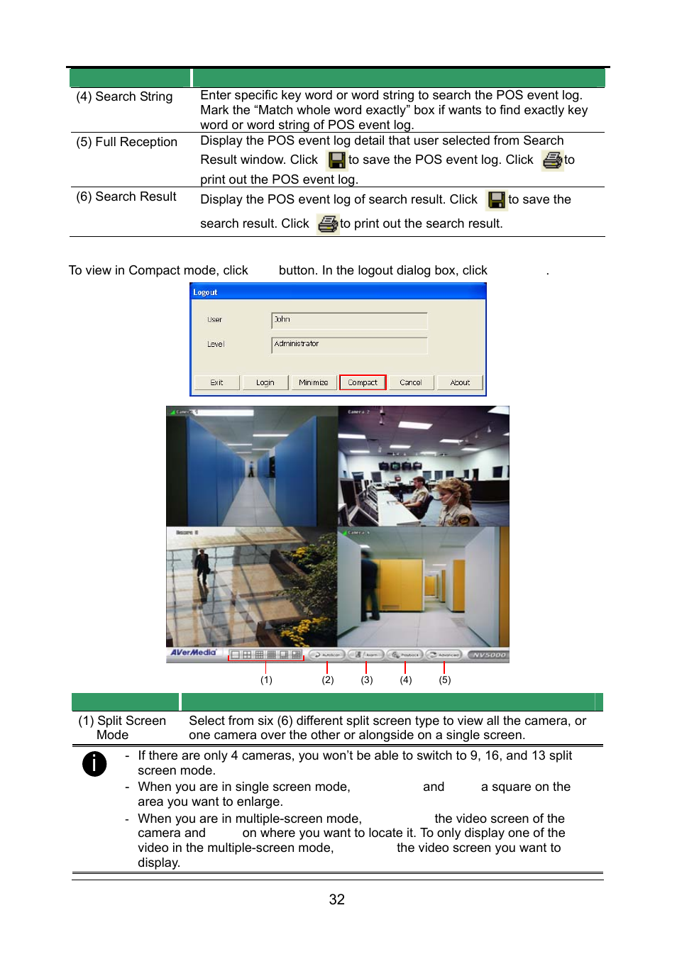 4 familiarizing the buttons in compact mode, Familiarizing the buttons in compact mode | AVerMedia Technologies NV 6000 EXP User Manual | Page 41 / 120