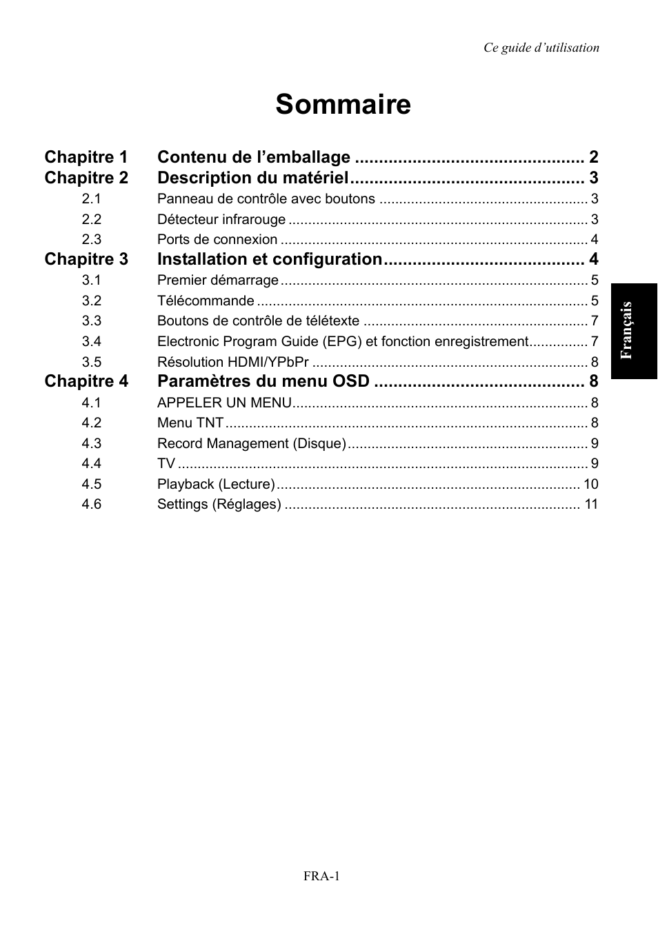 Sommaire | AVerMedia Technologies AVerLife HD Theater A211 User Manual | Page 31 / 96