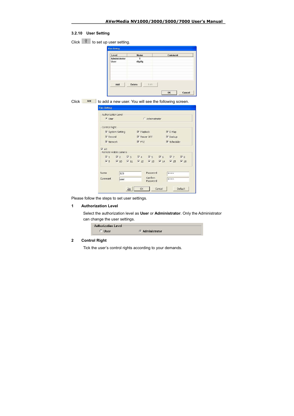 10 user setting | AVerMedia Technologies NV 5000 User Manual | Page 104 / 169