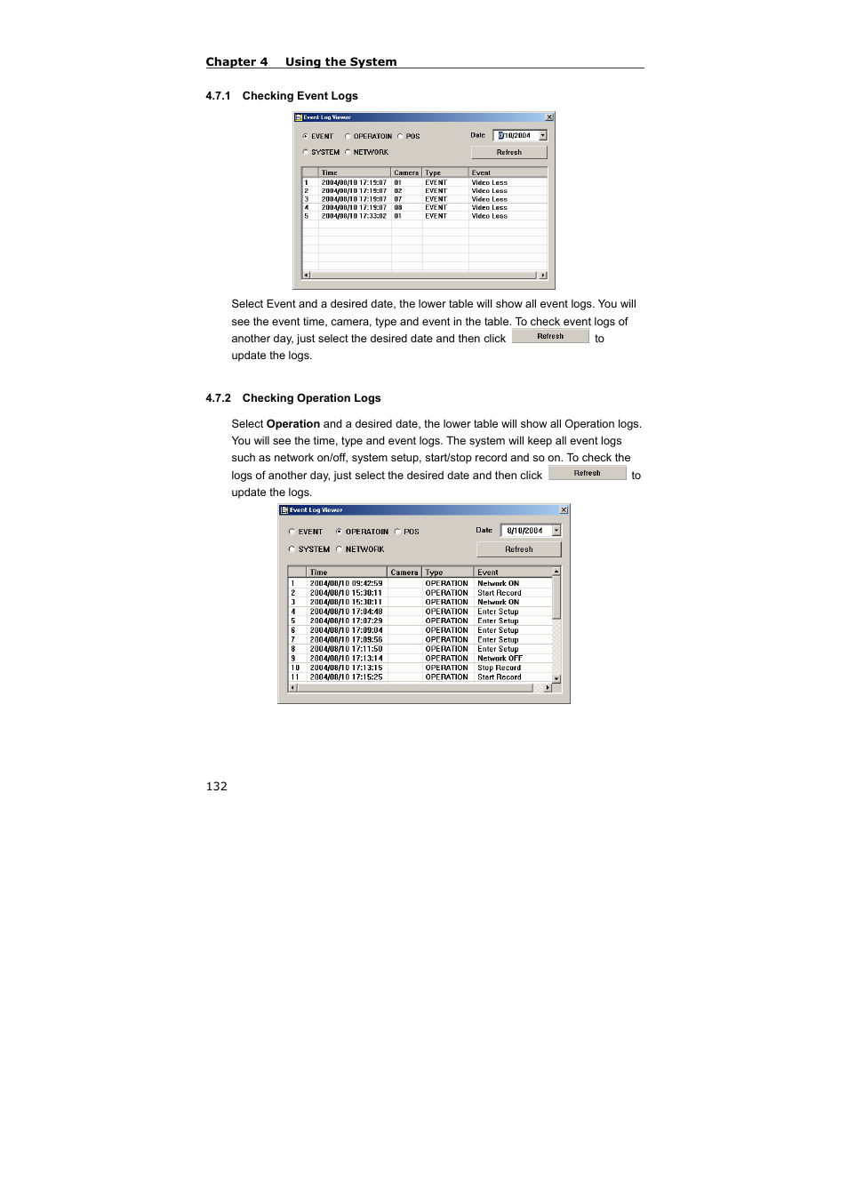 1 checking event logs, 2 checking operation logs | AVerMedia Technologies NV 5000 User Manual | Page 131 / 169