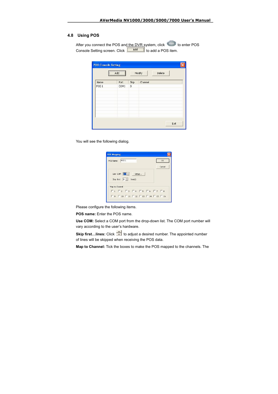 8 using pos | AVerMedia Technologies NV 5000 User Manual | Page 134 / 169