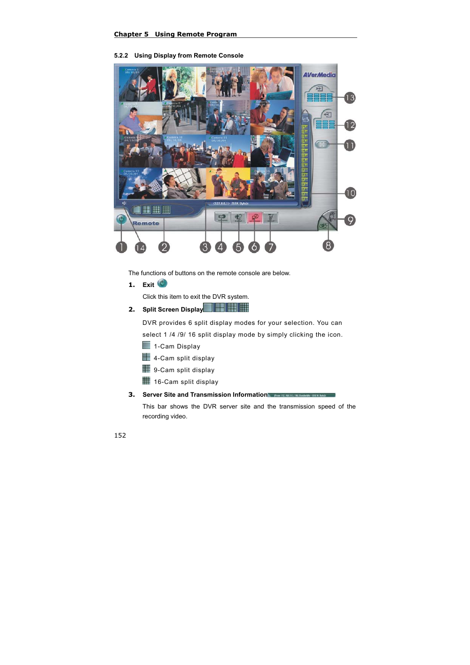 2 using display from remote console | AVerMedia Technologies NV 5000 User Manual | Page 151 / 169