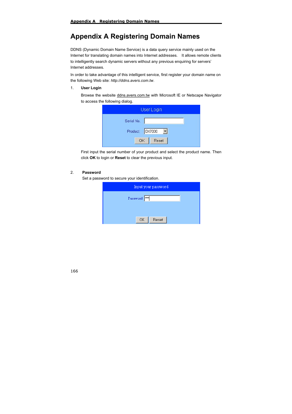 Appendix a registering domain names | AVerMedia Technologies NV 5000 User Manual | Page 165 / 169