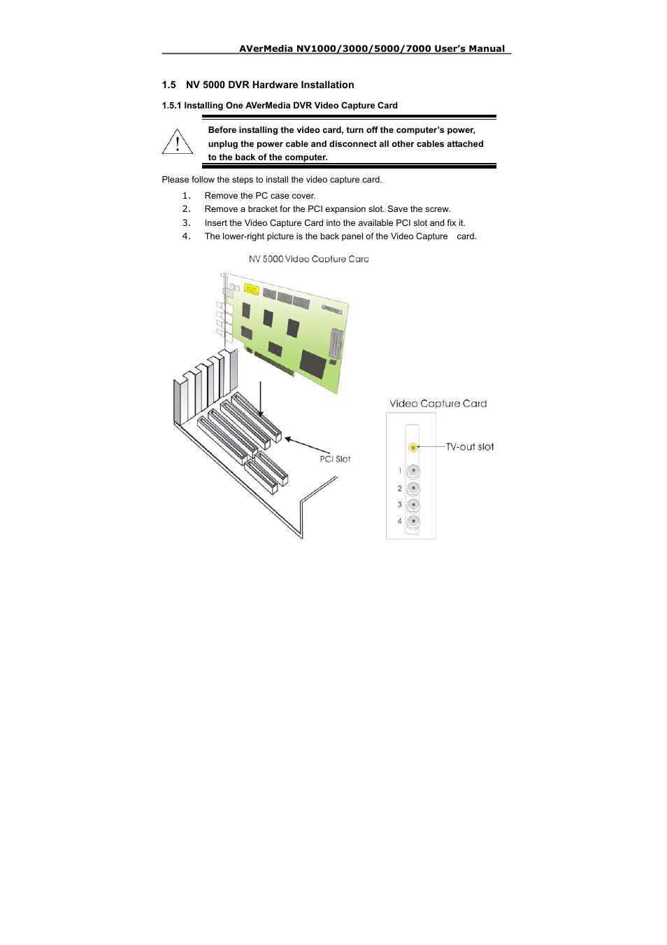 5 nv 5000 dvr hardware installation | AVerMedia Technologies NV 5000 User Manual | Page 23 / 169