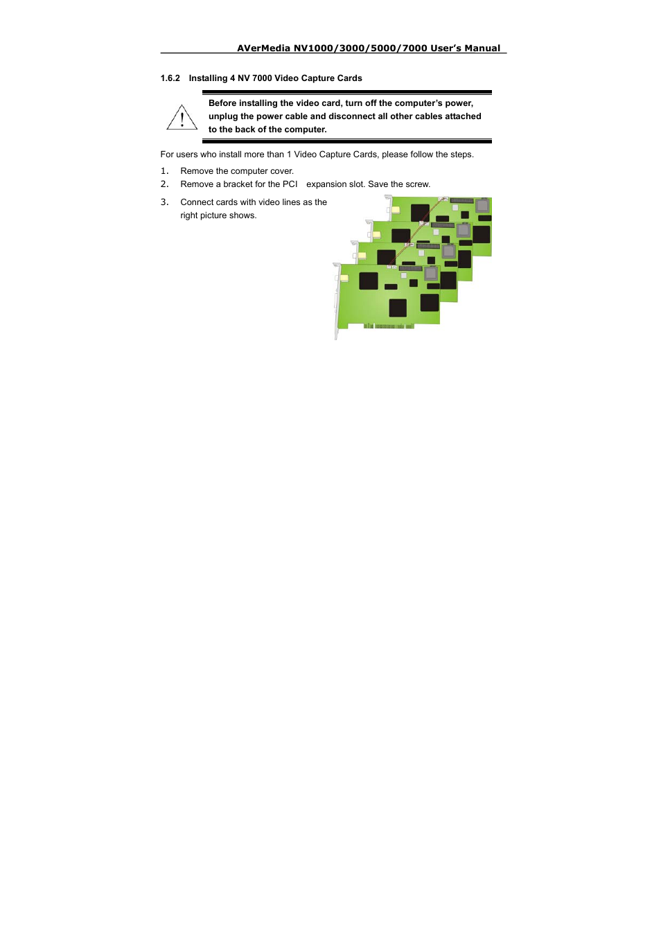 2 installing 4 nv 7000 video capture cards | AVerMedia Technologies NV 5000 User Manual | Page 29 / 169