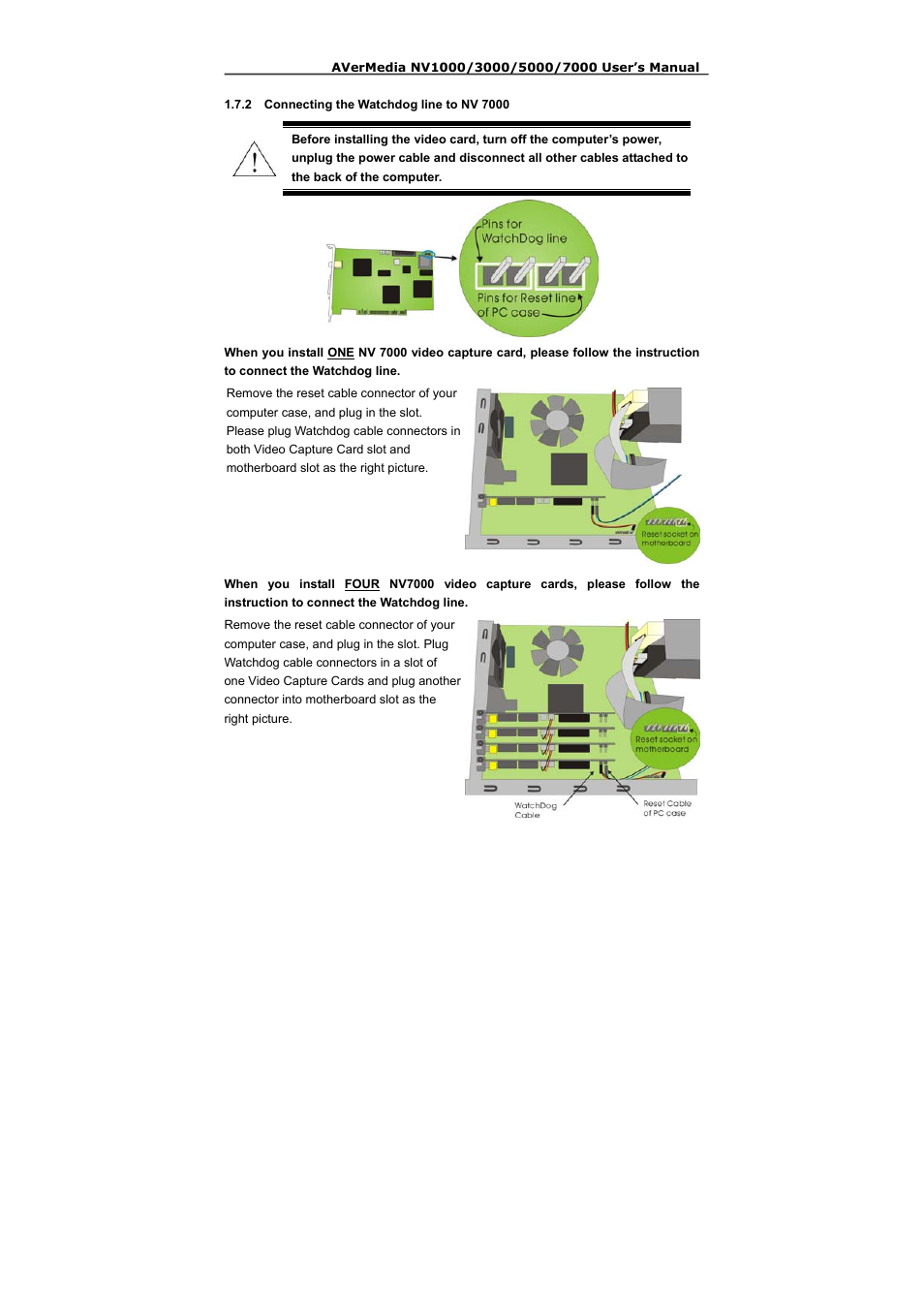 2 connecting the watchdog line to nv 7000 | AVerMedia Technologies NV 5000 User Manual | Page 32 / 169