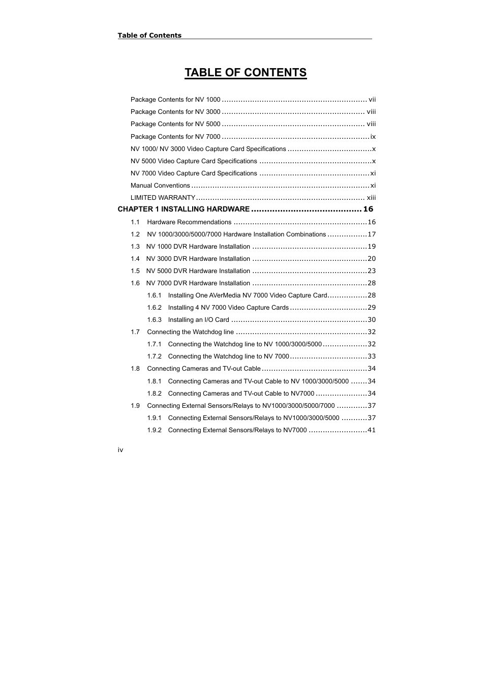 AVerMedia Technologies NV 5000 User Manual | Page 4 / 169