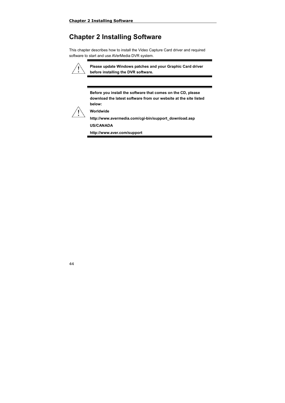 Chapter 2 installing software | AVerMedia Technologies NV 5000 User Manual | Page 43 / 169