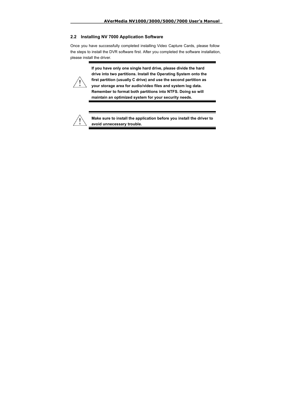 2 installing nv 7000 application software | AVerMedia Technologies NV 5000 User Manual | Page 48 / 169
