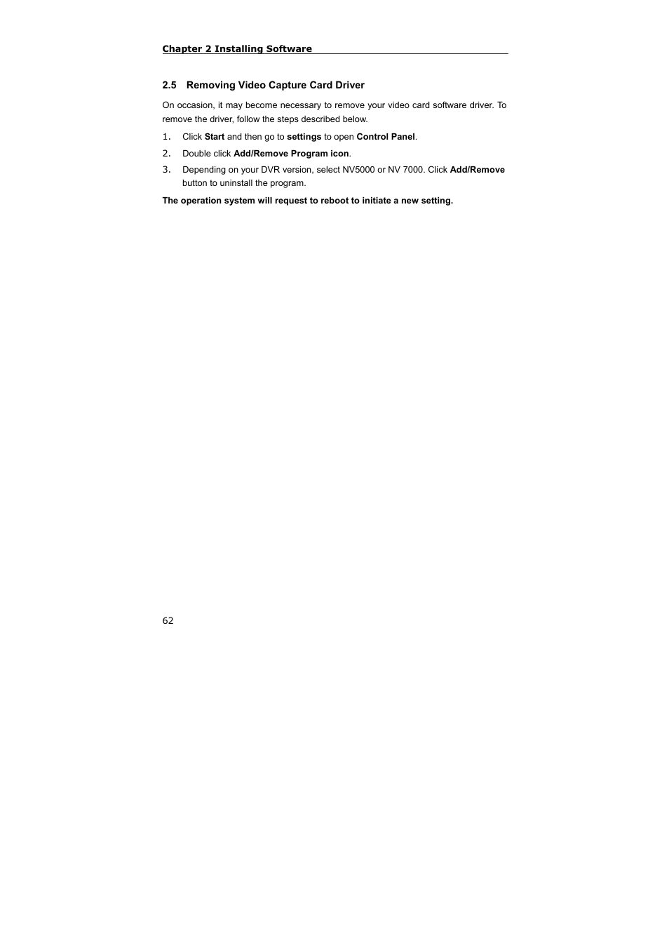 5 removing video capture card driver | AVerMedia Technologies NV 5000 User Manual | Page 61 / 169