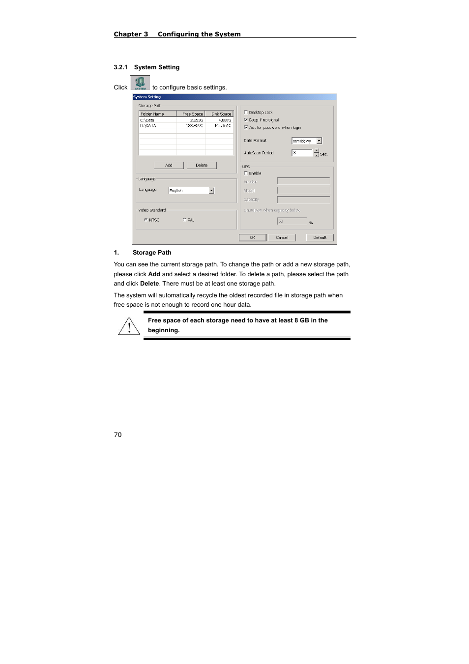 1 system setting | AVerMedia Technologies NV 5000 User Manual | Page 69 / 169