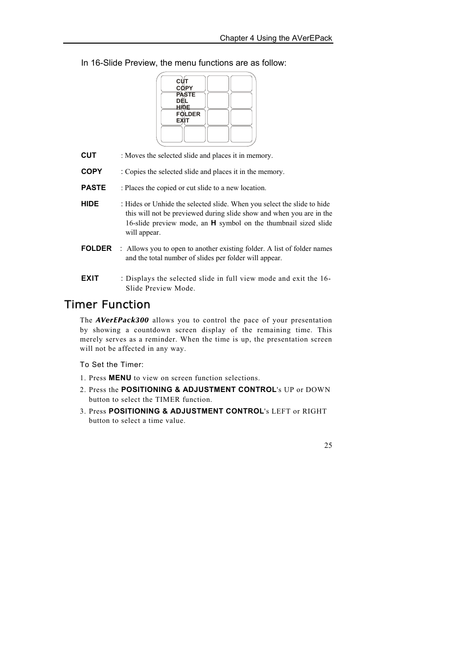 Timer function | AVerMedia Technologies AverEPack300 User Manual | Page 29 / 38