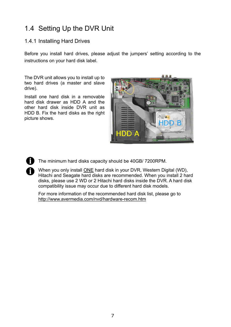 4 setting up the dvr unit | AVerMedia Technologies EB1004 User Manual | Page 10 / 40