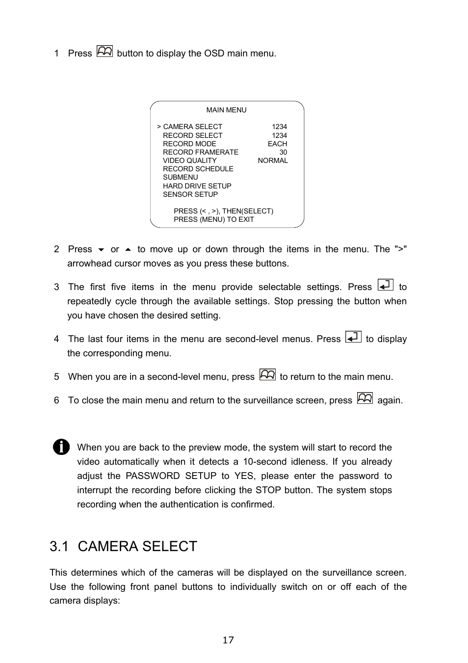 1 camera select | AVerMedia Technologies EB1004 User Manual | Page 20 / 40