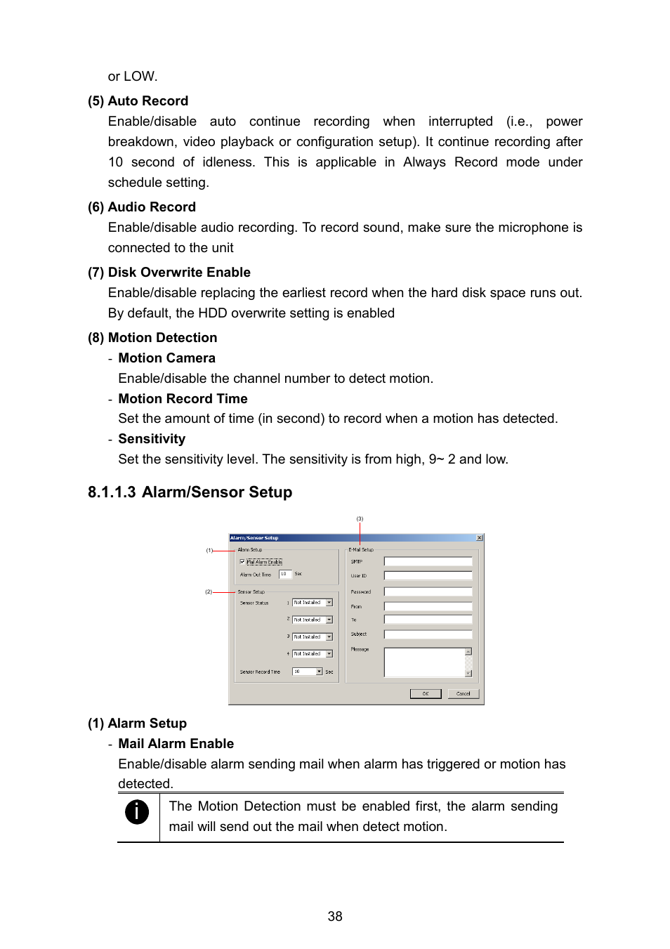 3 alarm/sensor setup | AVerMedia Technologies EB1304 NET User Manual | Page 44 / 56