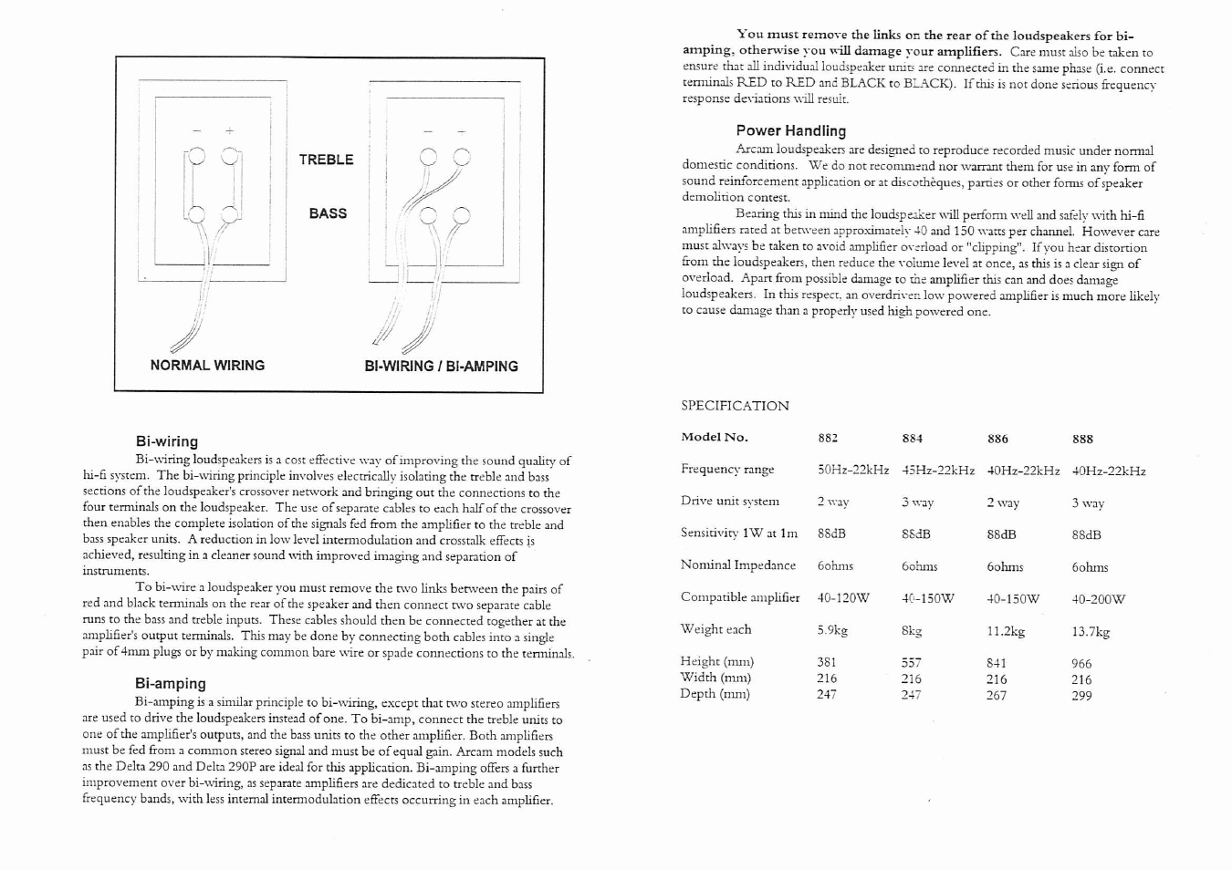 Arcam Loudspeakers 882 User Manual | Page 2 / 2