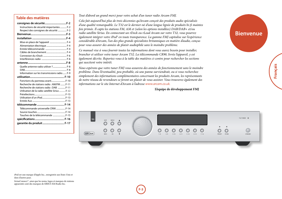 Arcam Manuel Tuner radio T32 User Manual | Page 23 / 72