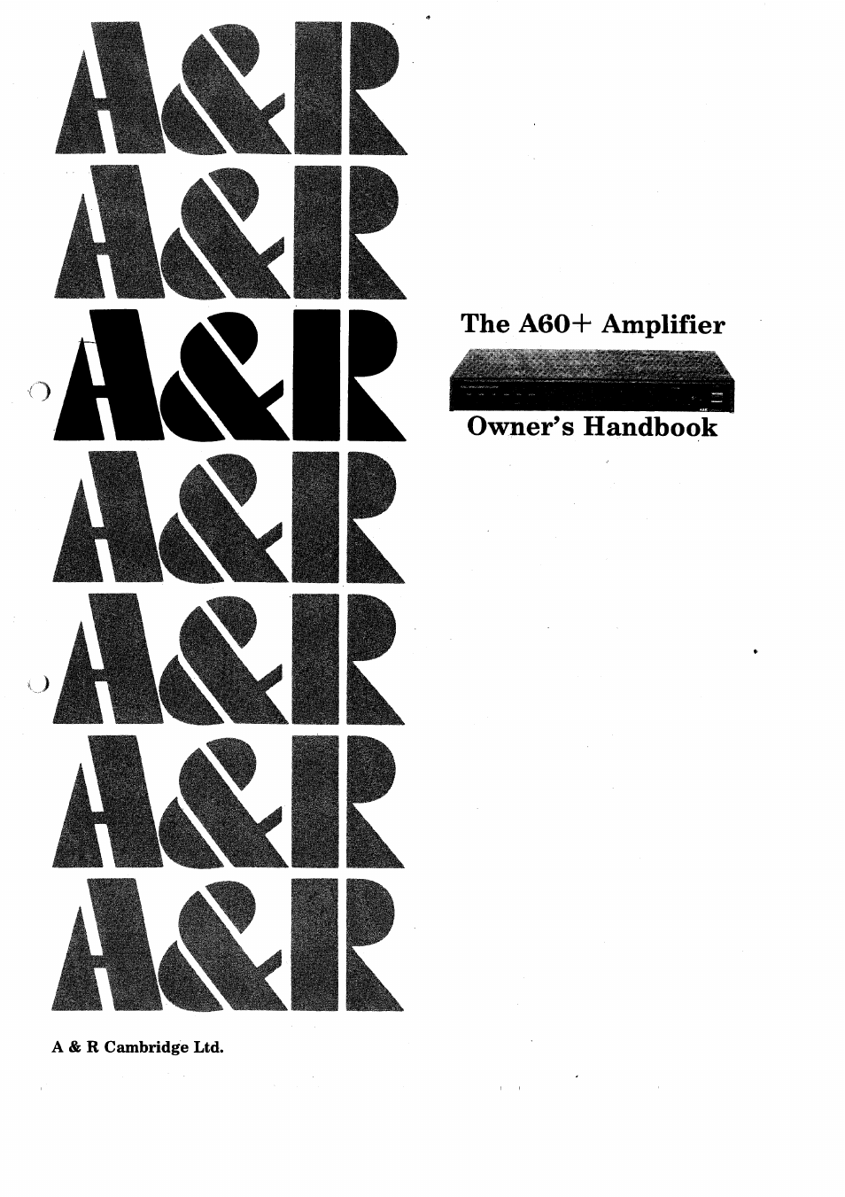 Arcam A60 User Manual | 16 pages