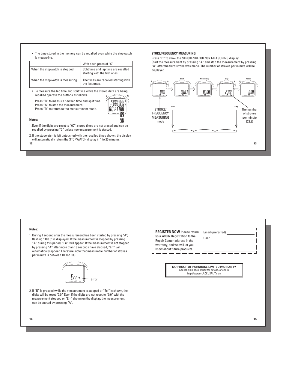 Accusplit AX602 User Manual | Page 4 / 4