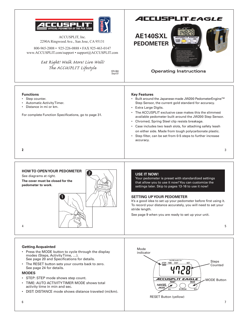 Accusplit AE140SXL User Manual | 4 pages