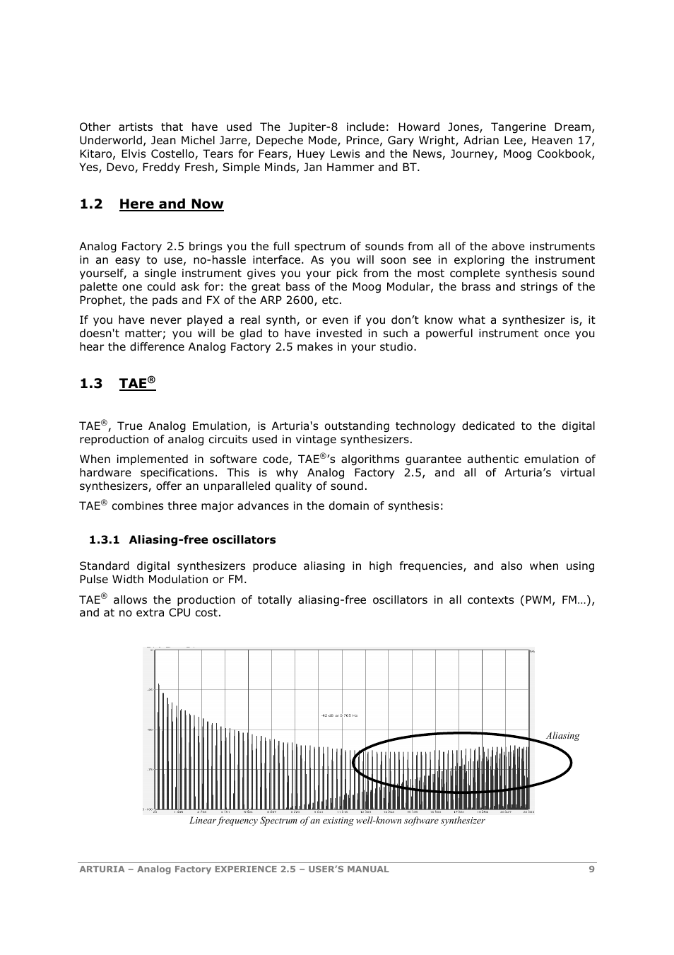 2 here and now, 3 tae | Arturia 2.5 User Manual | Page 9 / 60