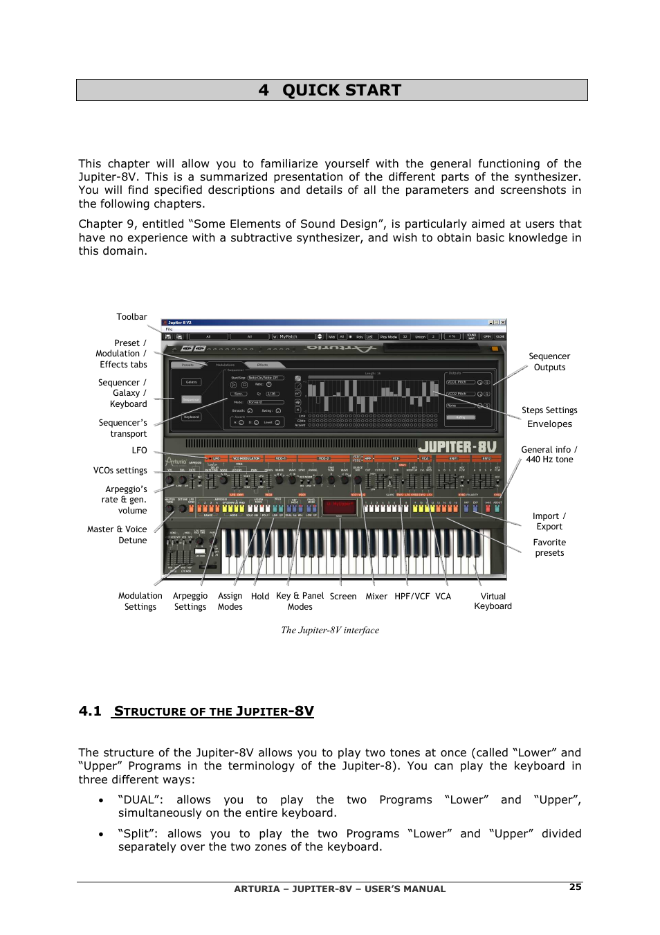 4 quick start | Arturia JUPITER-8V 2 User Manual | Page 25 / 125