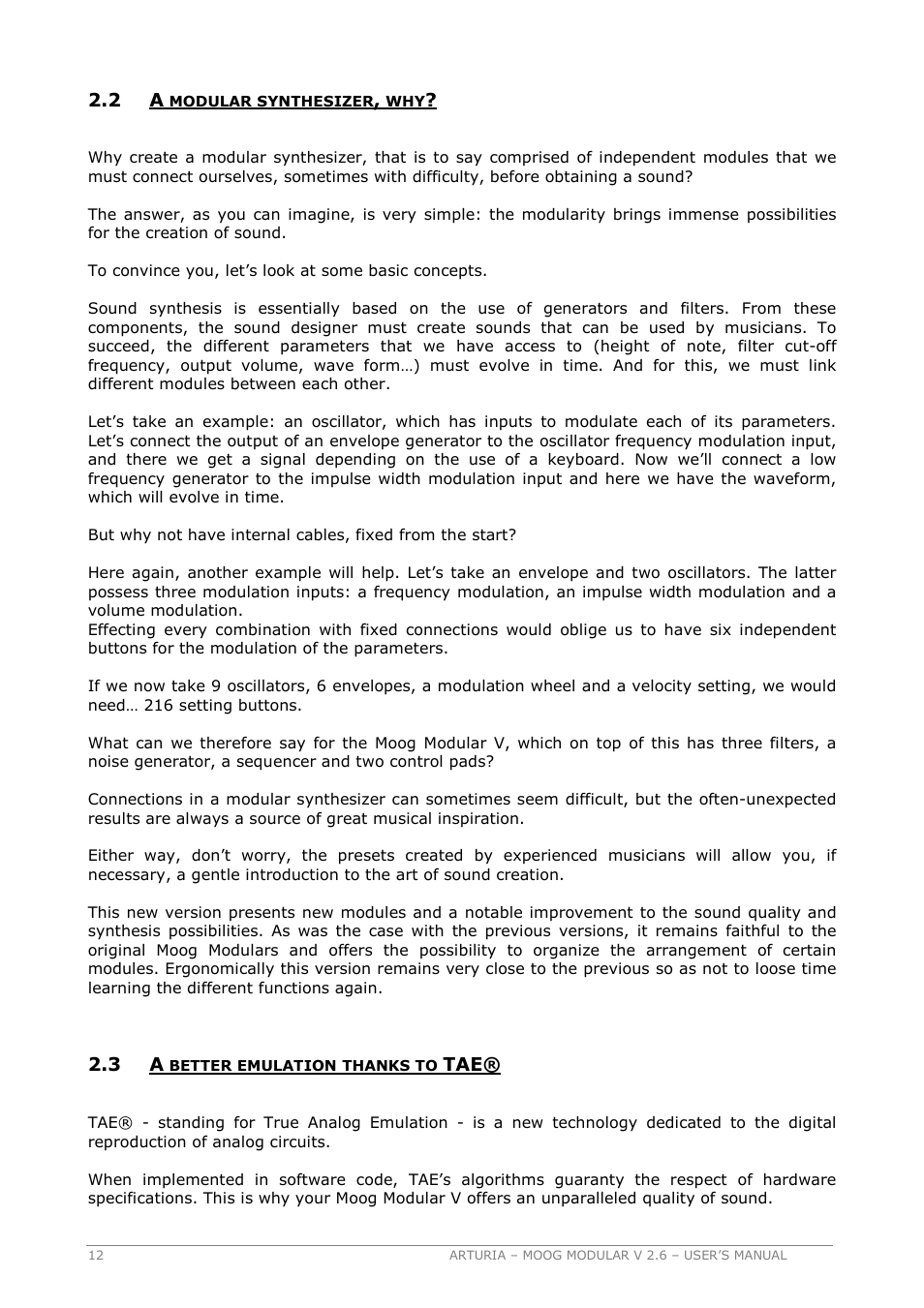 Arturia MOOG MODULAR 2.6 User Manual | Page 12 / 154
