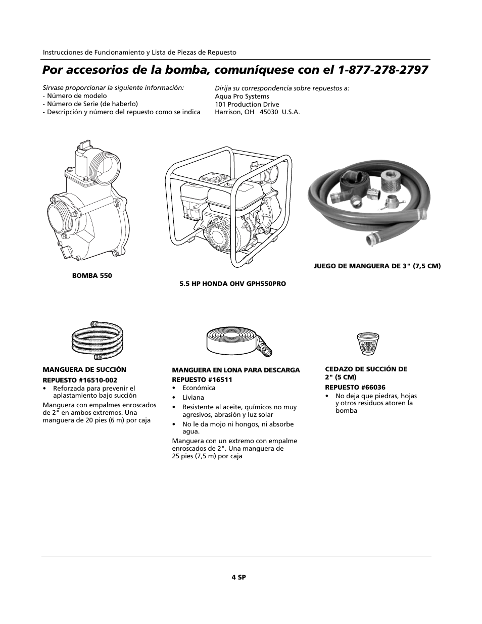 AquaPRO GPH550PRO User Manual | Page 10 / 12