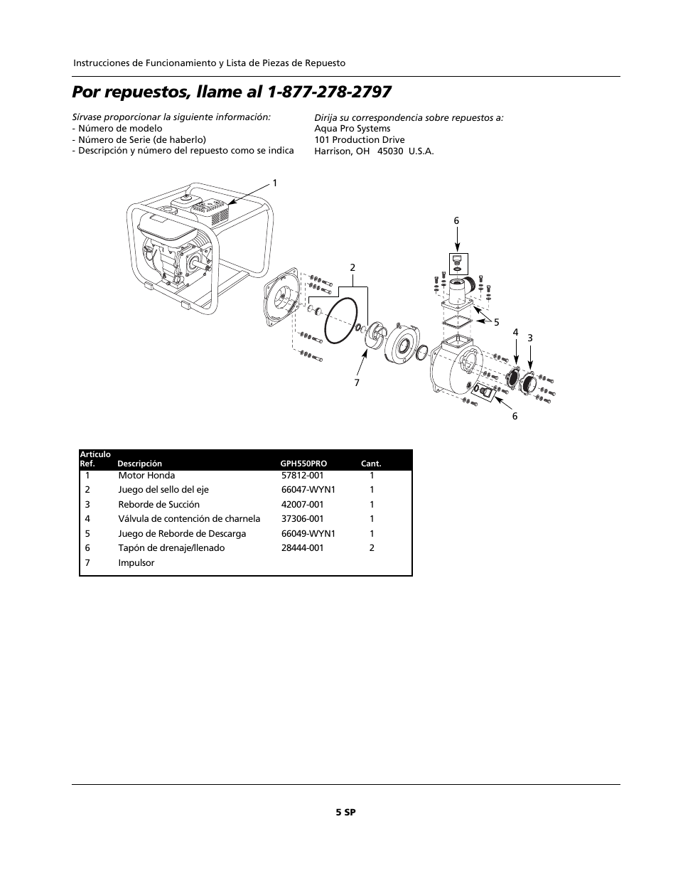 AquaPRO GPH550PRO User Manual | Page 11 / 12