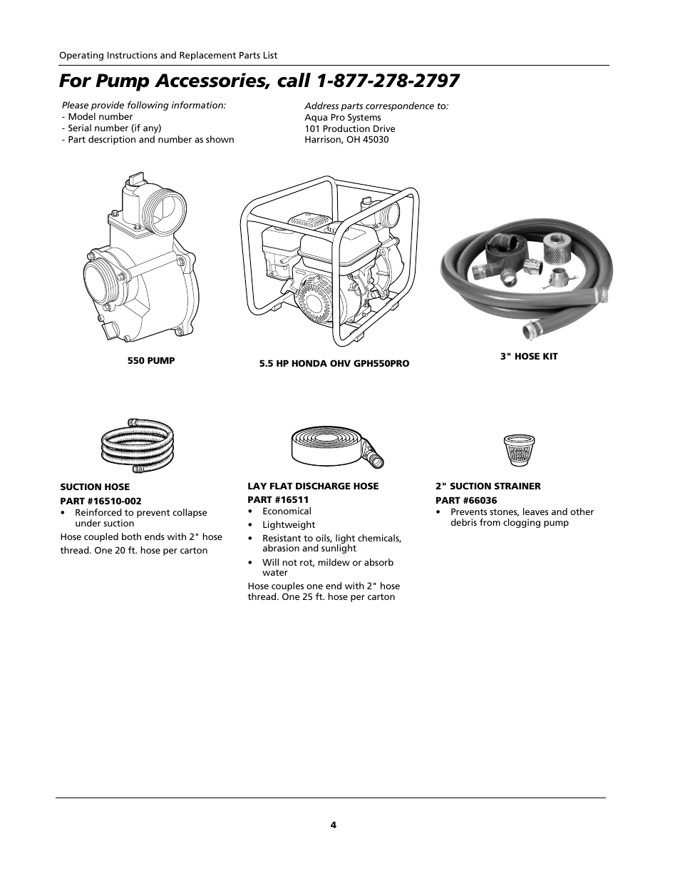 AquaPRO GPH550PRO User Manual | Page 4 / 12