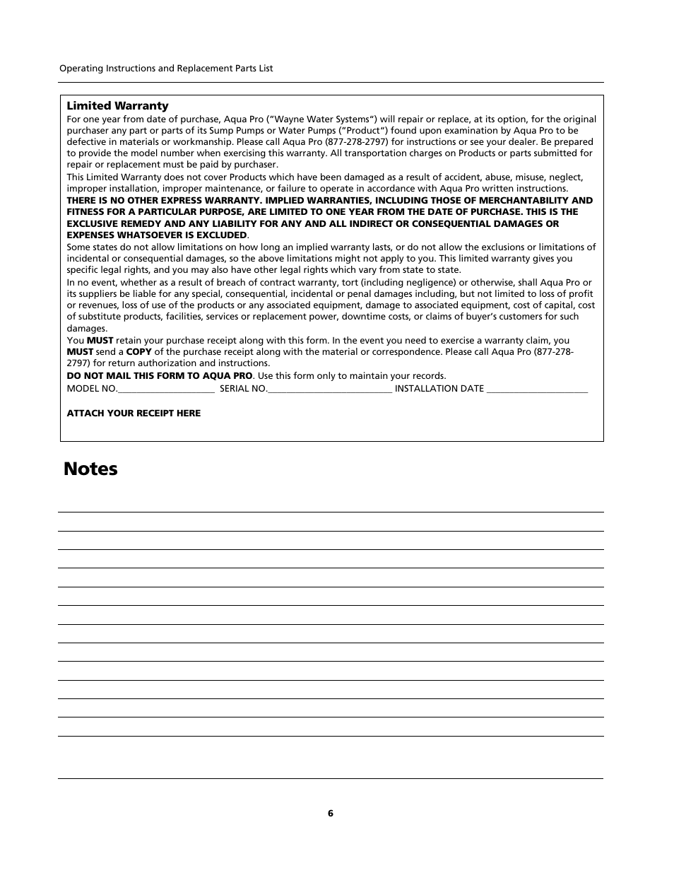 AquaPRO GPH550PRO User Manual | Page 6 / 12
