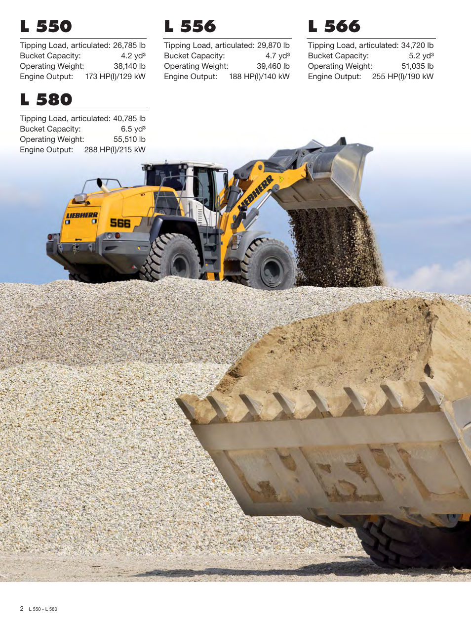 L 550, L 556, L 566 | L 580 | Liebherr L 566 User Manual | Page 2 / 28