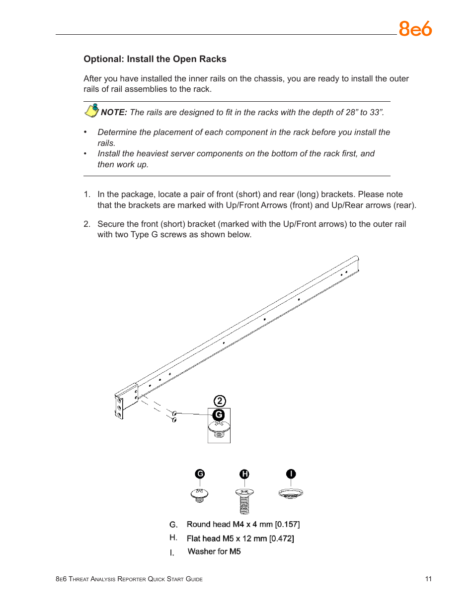 Optional: install the open racks | 8e6 Technologies TAR MSA-004-004 User Manual | Page 15 / 59