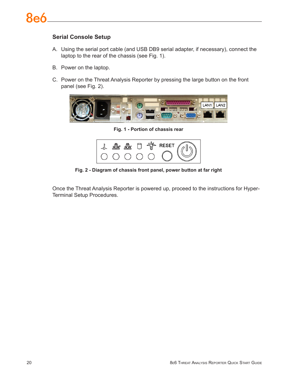 Serial console setup | 8e6 Technologies TAR MSA-004-004 User Manual | Page 24 / 59